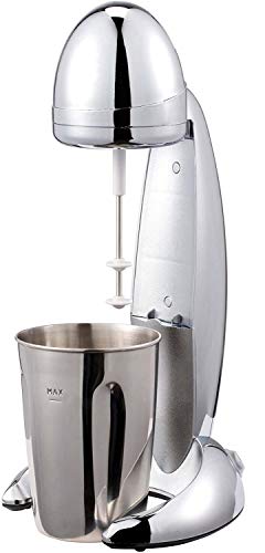 JUNG CM01 Milchshake Mixer, 100W, Edelstahl-Mixbecher 600ml, Fitness Shaker, Eiweißshake, Cocktail Mixer, Milchschaum Aufschäumer, Puls-Funktion, 22000 U/min, energiesparend, lautstärkereduziert