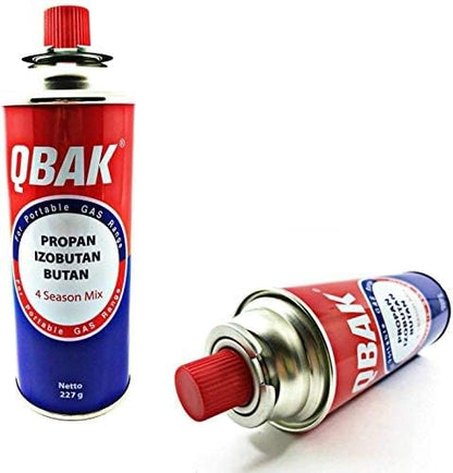 RESCH QBAK 12er Set Butangas Gaskartuschen 227g für Campingkocher, Gasbrenner, Heizstrahler – Bajonettanschluss, Butan Gasflasche für Outdoor, Gasgeräte, sichere Anwendung, hohe Brenntemperatur Gas