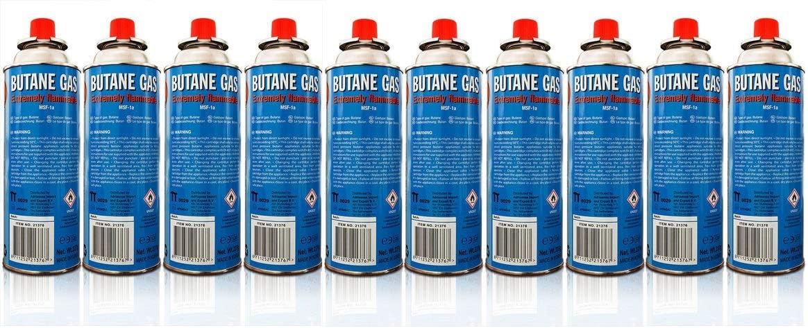 Kinzo K0318 Unkrautbrenner 80 cm, Piezozündung, 1000°C, mit 10 Butangaskartuschen je 227g, Gasbrenner für Unkrautvernichtung, Grillanzünder und Shishakohleanzünder, ergonomischer Griff, regulierbare Flamme