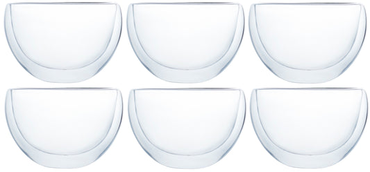 Klasique Doppelwandige Cappuccino Gläser 300ml – 6er Set extrabreit, Schwebeeffekt Teeglas, doppelwandige Borosilikatglas Gläser Doppelwandig