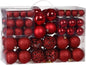 JUNG Christbaumschmuck Weihnachtskugeln Kugeln (100-tlg) rot, Plastik für Außen & Innen, Weihnachtsdeko Weihnachtsbaumkugeln Weihnachtsschmuck Weihnachten Deko