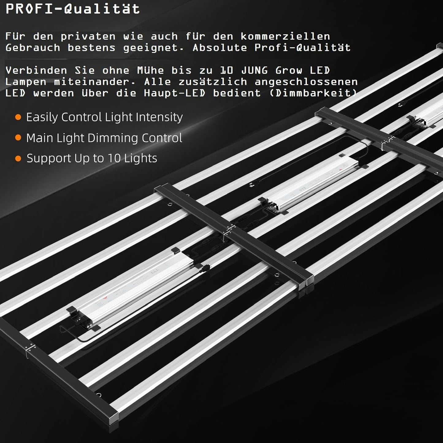 JUNG LED Wachstumslicht 360W Vollspektrum für Growbox, dimmbar, Samsung LEDs, ideal für Pflanzenzucht, Blüte, Keimung, Anzuchtlampe, energieeffizient, geräuschlos, für 60x60 cm Growzelt