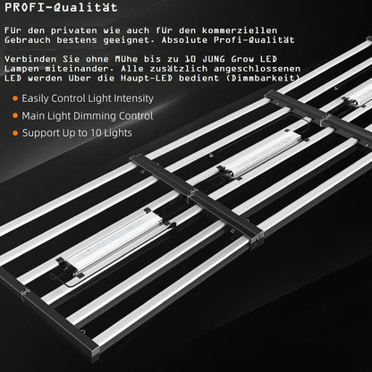 JUNG LED Wachstumslicht 360W Vollspektrum für Growbox, dimmbar, Samsung LEDs, ideal für Pflanzenzucht, Blüte, Keimung, Anzuchtlampe, energieeffizient, geräuschlos, für 60x60 cm Growzelt