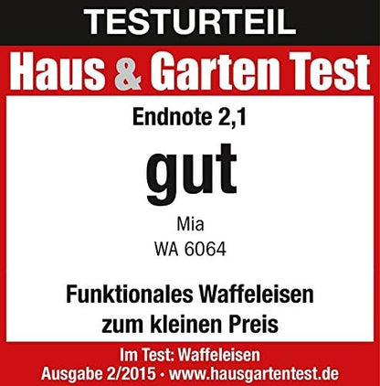 MIA ProKitchen Edelstahl Doppel Waffeleisen Herzwaffelautomat 1300W Antihaftbeschichtung Stufenlose Temperaturregelung Cool-Touch Doppelwaffelmaschine Herzchenwaffeln Waffelgerät Profi