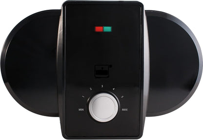 MIA ProKitchen Edelstahl Doppel Waffeleisen Herzwaffelautomat 1300W Antihaftbeschichtung Stufenlose Temperaturregelung Cool-Touch Doppelwaffelmaschine Herzchenwaffeln Waffelgerät Profi