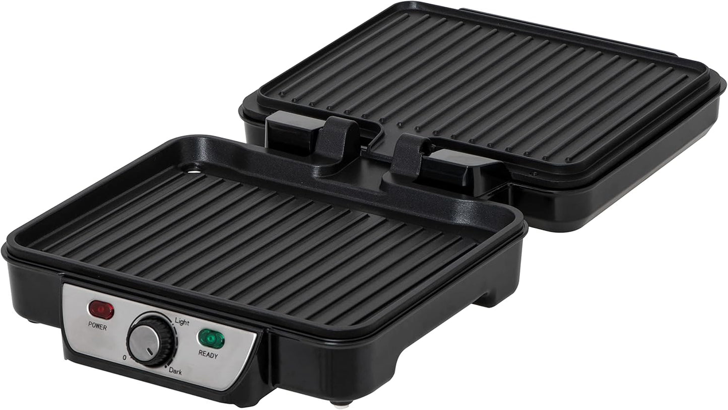 JUNG Mesko MS3050 Elektrischer Kontaktgrill 2500W Doppelplatte Antihaftbeschichtung Tischgrill Elektrogrill Temperaturregelung Cool-Touch-Griff Abnehmbare Tropfschale 1288cm² große Grillfläche