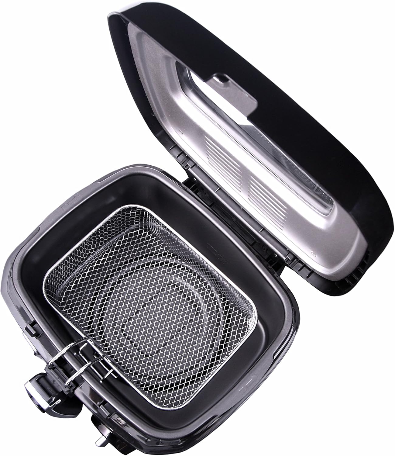 JUNG MESKO MS4908 2,5L Fritteuse mit Öl, leistungsstarke 1800W Friteuse, Antihaft-Frittierbehälter, Temperaturregler, Frittierkorb mit Hubfunktion, Filterdeckel, kompakte Küchenfritteuse