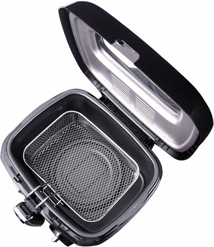 JUNG MESKO MS4908 2,5L Fritteuse mit Öl, leistungsstarke 1800W Friteuse, Antihaft-Frittierbehälter, Temperaturregler, Frittierkorb mit Hubfunktion, Filterdeckel, kompakte Küchenfritteuse