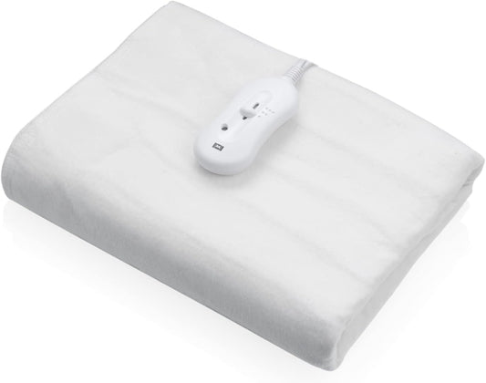 Melissa 16760045 elektrische Heizdecke 150x80 cm mollige Wärme 60 Watt 3 Heizstufen Überhitzungsschutz waschbar Polyester 480g Vliesstoff Kabelfernbedienung LED Schlafkomfort Muskelentspannung warm kuschelig