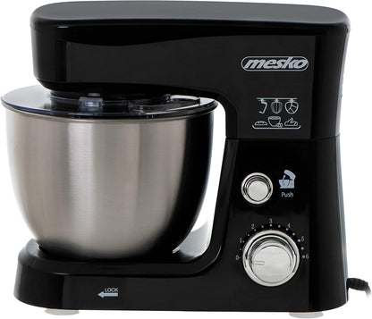 JUNG MESKO MS4217 Küchenmaschine 1200W Planetenmischer mit 3,5L Edelstahlschüssel 6 Geschwindigkeiten Teigmaschine Rührmaschine Knetmaschine Spritzschutz Backmaschine für Teig und Sahne