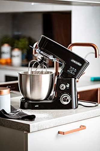 JUNG MESKO MS4217 Küchenmaschine 1200W Planetenmischer mit 3,5L Edelstahlschüssel 6 Geschwindigkeiten Teigmaschine Rührmaschine Knetmaschine Spritzschutz Backmaschine für Teig und Sahne
