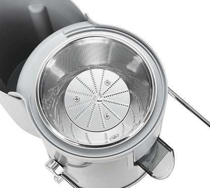 Jung Mesko MS4126G Slow Juicer 600W Entsafter Edelstahl Saftpresse leise Slow Entsafter 65mm Einfüllschacht spülmaschinenfest leistungsstark Obstpresse Gemüsepresse Anti-Tropf-System kompakte Bauweise