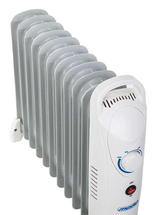 Jung Mesko MS7804 Tragbarer Ölradiator mit 7 Heizrippen und 800W Leistung, Elektrischer Kompaktheizkörper mit Thermostat, Energieeffizienter Raumheizer für Büro, Wohnzimmer, Gästezimmer