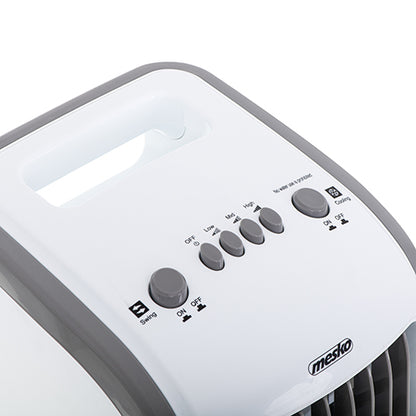 Jung MESKO MS7917 Mobiler 3-in-1 Luftkühler 60W, Klimagerät mit Luftbefeuchtung Reinigung 4L Tank, Tragbare Mini Klimaanlage Verdunstungskühler Ventilator für Zuhause Büro Räume