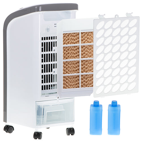 Jung MESKO MS7917 Mobiler 3-in-1 Luftkühler 60W, Klimagerät mit Luftbefeuchtung Reinigung 4L Tank, Tragbare Mini Klimaanlage Verdunstungskühler Ventilator für Zuhause Büro Räume