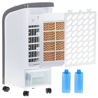 Jung MESKO MS7917 Mobiler 3-in-1 Luftkühler 60W, Klimagerät mit Luftbefeuchtung Reinigung 4L Tank, Tragbare Mini Klimaanlage Verdunstungskühler Ventilator für Zuhause Büro Räume