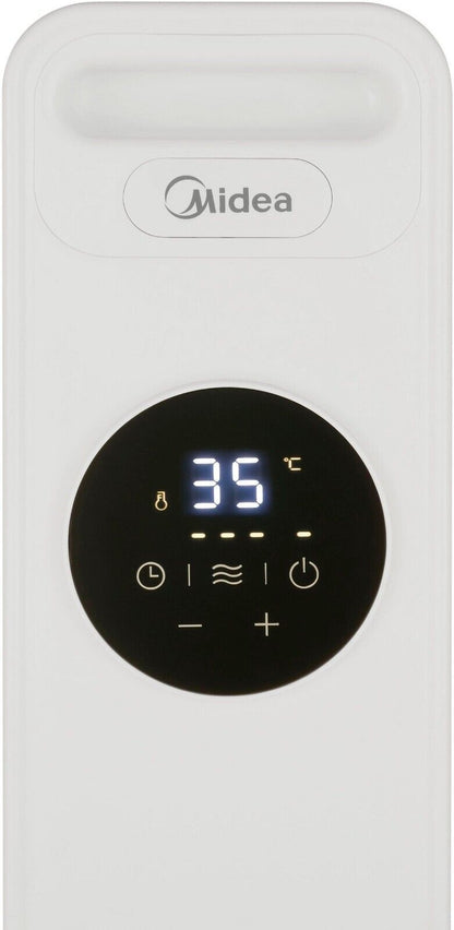 Midea NY2009-20M Ölradiator 2000 Watt, mobile Elektroheizung, energiesparend, sicher mit Frostschutz und Überhitzungsschutz, transportabel, Heizstufen 800W, 1200W, 2000W, ideal für kleine Räume