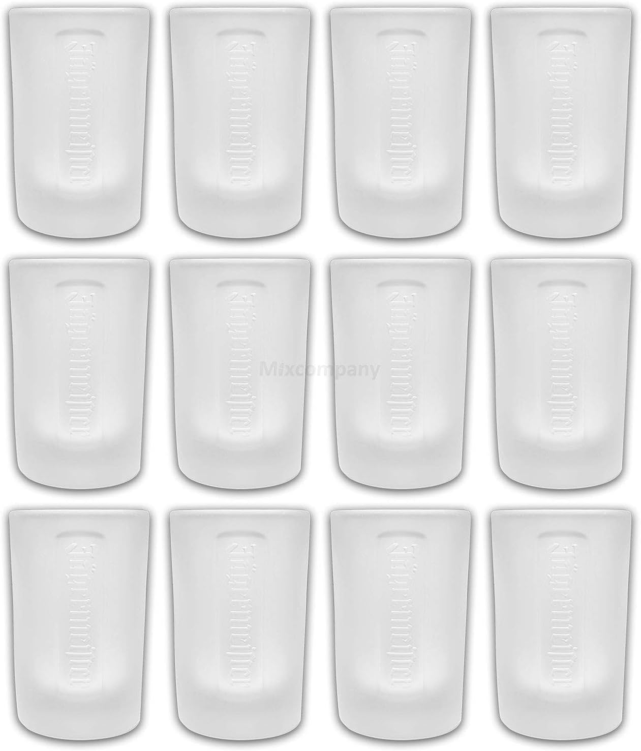Jägermeister Shotglas Set, 12 Stück, Milchglas weiß, elegantes Design, moderne Shotgläser, ideal für Partys, Tequila, Wodka, Schnaps, spülmaschinenfest, langlebig, für Zuhause, für Veranstaltungen