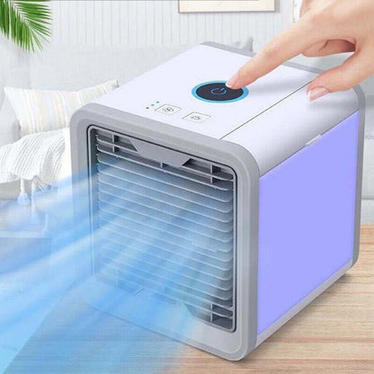 Commodoor Mini Mobile Klimaanlage, Luftkühler, 3 in 1 Klimaanlage, Luftbefeuchter und Luftreiniger, USB Mini Luftkühler mit Wassertank Mini Klimagerät
