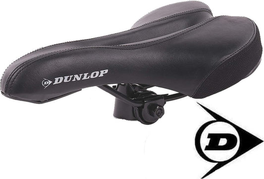 DUNLOP FGM19 Ergonomischer MTB Fahrradsattel, Gel-Sattel für Damen und Herren, Komfort-Sattel für Mountainbike, Rennrad, Trekkingrad, Atmungsaktiv, Stoßdämpfend, Lendenwirbelsäulenschonend, wasserabweisend, Schwarz