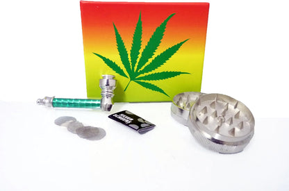 N&B SMOKER SET Marley Non Plus Ultra 2.0, Pfeife, Magnet Grinder, Siebe, sofort einsatzbereit, hochwertige Pfeife, Kräuterzerkleinerer, effizientes Set für Raucher, Filter, Kräuterfilter, für Raucherbedarf