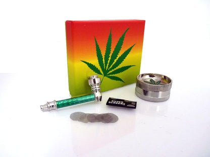 N&B SMOKER SET Marley Non Plus Ultra 2.0, Pfeife, Magnet Grinder, Siebe, sofort einsatzbereit, hochwertige Pfeife, Kräuterzerkleinerer, effizientes Set für Raucher, Filter, Kräuterfilter, für Raucherbedarf