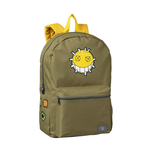 Overwatch Junkrat Hero Rucksack Laptop Backpack Grün, robuster Laptoprucksack mit 15 Zoll Fach, großer Fronttasche, langlebiger 7-Gauge Metallreißverschluss, Heldenmuster-Futter, offizielles Overwatch Fanartikel Produkt