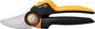 Fiskars X-series PowerGear Bypass-Gartenschere 20,1cm M P921 mit ergonomischem Rollgriff, Antihaft-Edelstahlklingen, für frische Äste, Zweige, Gartenschere 220 g, Schnittstärke 2,4 cm, Schwarz/Orange