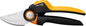Fiskars X-series PowerGear Bypass-Gartenschere 22,2cm P961 mit ergonomischem Rollgriff, Edelstahl-Antihaftklingen, 2,6 cm Schnittdurchmesser, für frische Äste, robuste Gartenschere 222 g, Schwarz/Orange