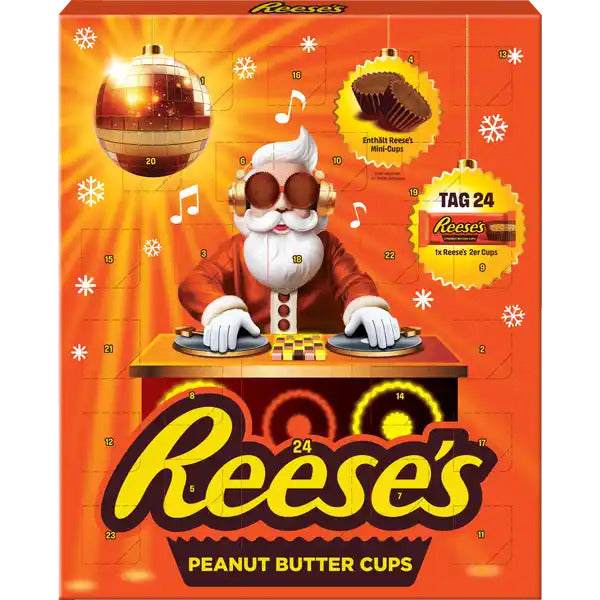 Reese's Peanutbutter Miniatures Adventskalender 2025 – 24x Mini & für süß-salzige mit cremiger Erdnussbutterfüllung, für kinder, Weihnachten Advent