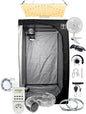 SUPACROP Indoor Growbox Komplettset mit dimmbarer 100 W Samsung LM281B Full Spectrum LED, Abluftventilator 125 mm, Aluminiummantel, Zeitschaltuhr und Schutzbrille für professionellen Indoor-Pflanzenanbau