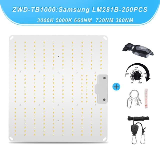 SUPACROP Indoor Growbox Komplettset mit dimmbarer 100 W Samsung LM281B Full Spectrum LED, Abluftventilator 125 mm, Aluminiummantel, Zeitschaltuhr und Schutzbrille für professionellen Indoor-Pflanzenanbau