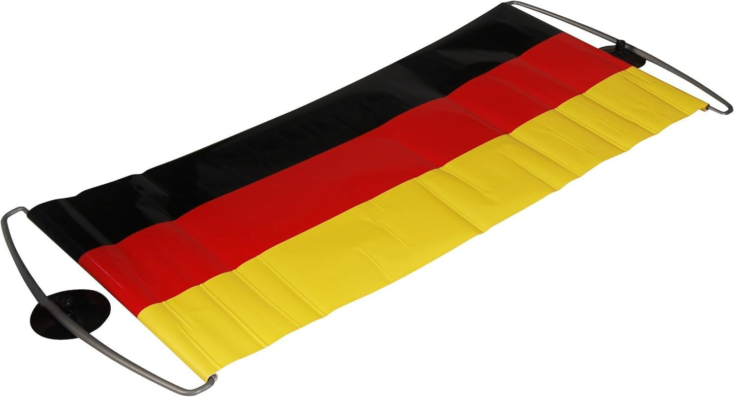 JUNG Banner 38x8 cm mit Saugnapf Deutschland Fanartikel EM 2024, Europameisterschaft Autozubehör, Schwarz Rot Gold Flagge für Damen und Herren, EM 2024 Fanpaket