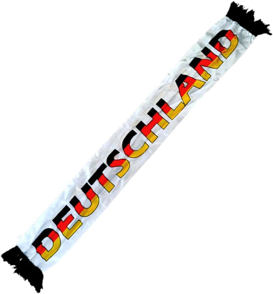 JUNG Schal 130x14cm Deutschland Fußball EM 2024 Fan, Schwarz-Rot-Gold – Einheitsgröße für Damen und Herren, Perfektes Fanaccessoire für die Europameisterschaft 2024, Langlebig und Bequem