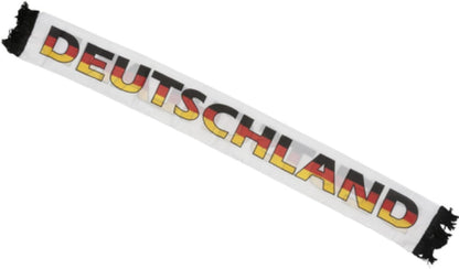 JUNG Schal 130x14cm Deutschland Fußball EM 2024 Fan, Schwarz-Rot-Gold – Einheitsgröße für Damen und Herren, Perfektes Fanaccessoire für die Europameisterschaft 2024, Langlebig und Bequem