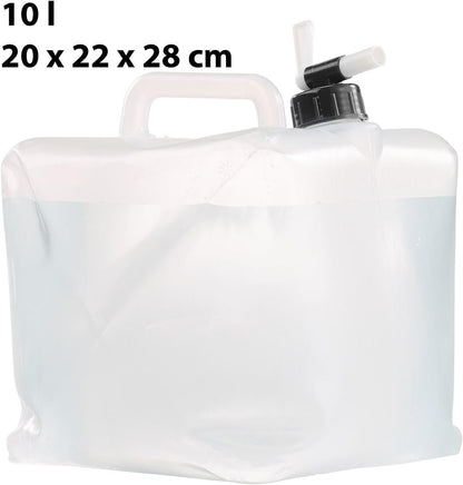 Semptec Urban Survival Technology Faltbarer Trinkwasserkanister 10L mit Zapfhahn und Tragegriff – Lebensmittelechter Wasserbehälter für Camping Outdoor Notfall Trinkwasserbehälter faltbar Wasserkanister platzsparend