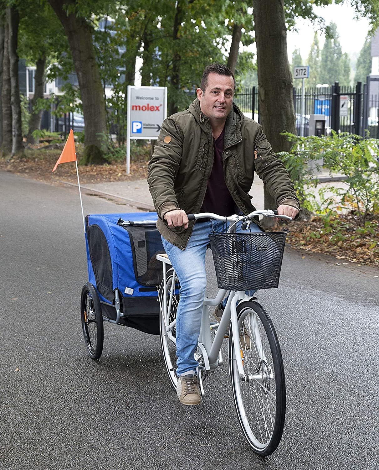 SENA Fahrradanhänger für Hunde bis 26 kg – Klappbarer Hundetransportanhänger mit TÜV, 16-Zoll Luftreifen, Reflektoren & Oxford-Gewebe – Haustier-Fahrradanhänger für große & kleine Hunde