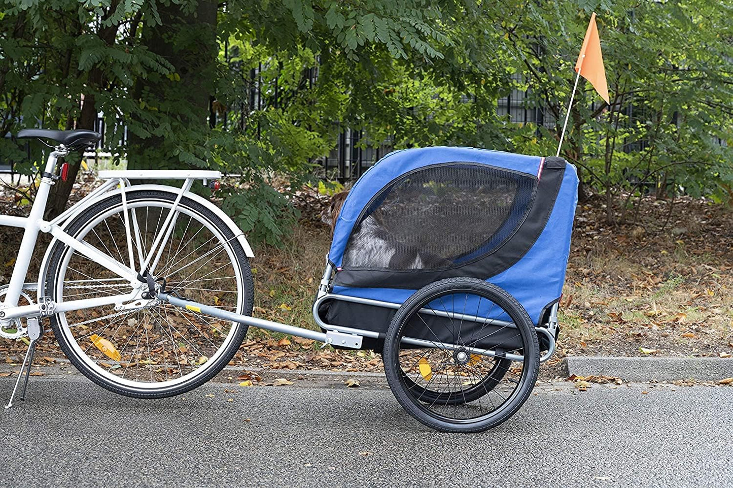 SENA Fahrradanhänger für Hunde bis 26 kg – Klappbarer Hundetransportanhänger mit TÜV, 16-Zoll Luftreifen, Reflektoren & Oxford-Gewebe – Haustier-Fahrradanhänger für große & kleine Hunde