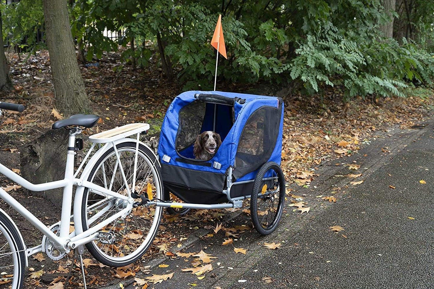 SENA Fahrradanhänger für Hunde bis 26 kg – Klappbarer Hundetransportanhänger mit TÜV, 16-Zoll Luftreifen, Reflektoren & Oxford-Gewebe – Haustier-Fahrradanhänger für große & kleine Hunde