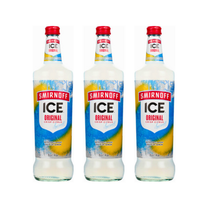 Smirnoff Ice 70CL Crisp Citrus %4 Vol. 3er Vodka Erfrischendes Mixgetränk mit Wodka und Zitrone – Fertig gemixtes alkoholisches Getränk in Flaschen