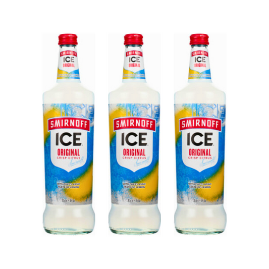 Smirnoff Ice 70CL Crisp Citrus %4 Vol. 3er Vodka Erfrischendes Mixgetränk mit Wodka und Zitrone – Fertig gemixtes alkoholisches Getränk in Flaschen