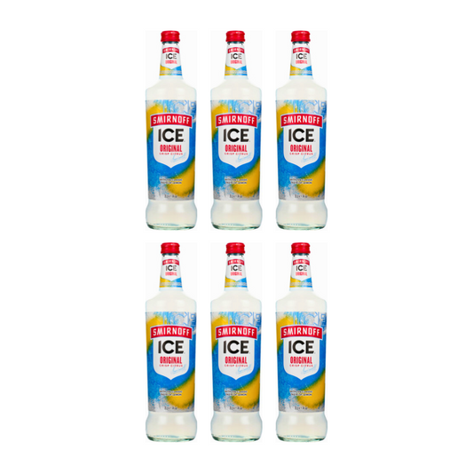 Smirnoff Ice 70CL Crisp Citrus %4 Vol. 6er Vodka Erfrischendes Mixgetränk mit Wodka und Zitrone – Fertig gemixtes alkoholisches Getränk in Flaschen