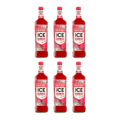 Smirnoff Ice Raspberry 6er Alkohol Set - Fruchtiger Himbeer Wodka 4% Vol., Erfrischender Fruchtgeschmack, 700ml Flasche, UK, Kalt Genießen, Perfekt für Cocktails und Longdrinks, Leichter, Spritziger Genuss - Alcohol