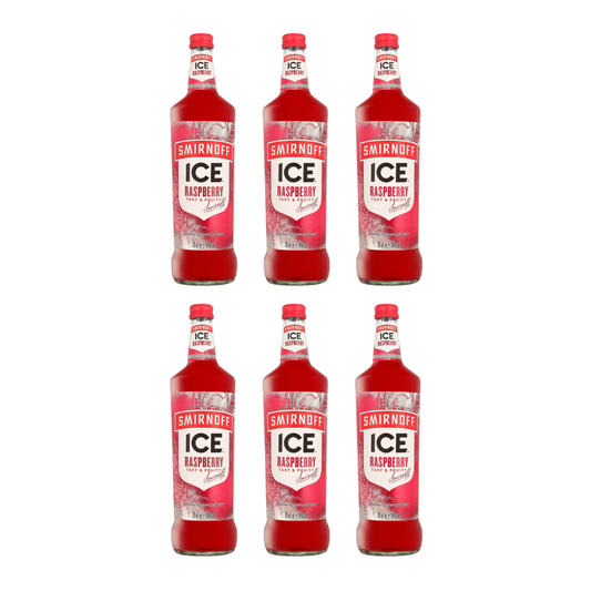 Smirnoff Ice Raspberry 6er Alkohol Set - Fruchtiger Himbeer Wodka 4% Vol., Erfrischender Fruchtgeschmack, 700ml Flasche, UK, Kalt Genießen, Perfekt für Cocktails und Longdrinks, Leichter, Spritziger Genuss - Alcohol