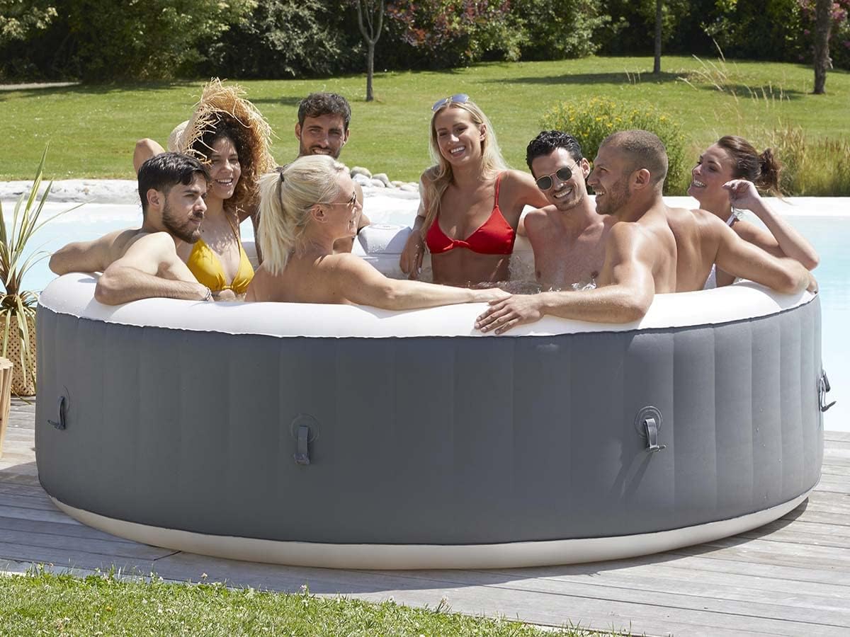 Ubbink Whirlpool XTRA Infinite® SPA Ø240cm aufblasbar für 8 Personen – Outdoor Indoor Whirlpool mit Heizung & Filter – 140 Luftdüsen – digitale Steuerung – Wellness SPA Set komplett