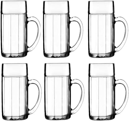 Stölzle Oberglas Bayreuth 0,5L Bierkrug Set, schweres robustes bruchsicheres dickwandiges Bierglas, traditioneller gerippter Maßkrug, spülmaschinenfestes langlebiges Biermaßkrug Glas, 6er Set, stabiles Bierkrugglas