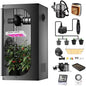 JUNG Supergrower LED Growbox Komplettset 81.3x81.3x160 cm 600W – Indoor-Gewächshaus mit Grow-Zelt, Belüftungssystem, Bewässerung, Aktivkohlefilter, LED-Pflanzenlampe, Töpfen und Zubehör für Pflanzenzucht