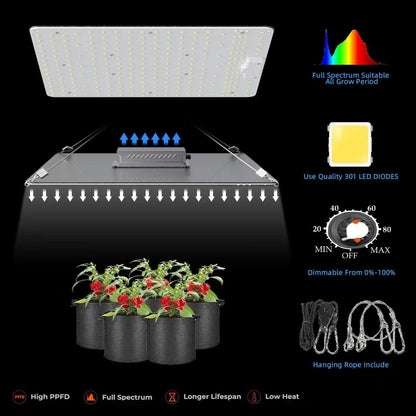 JUNG Supergrower LED Growbox Komplettset 81.3x81.3x160 cm 600W – Indoor-Gewächshaus mit Grow-Zelt, Belüftungssystem, Bewässerung, Aktivkohlefilter, LED-Pflanzenlampe, Töpfen und Zubehör für Pflanzenzucht