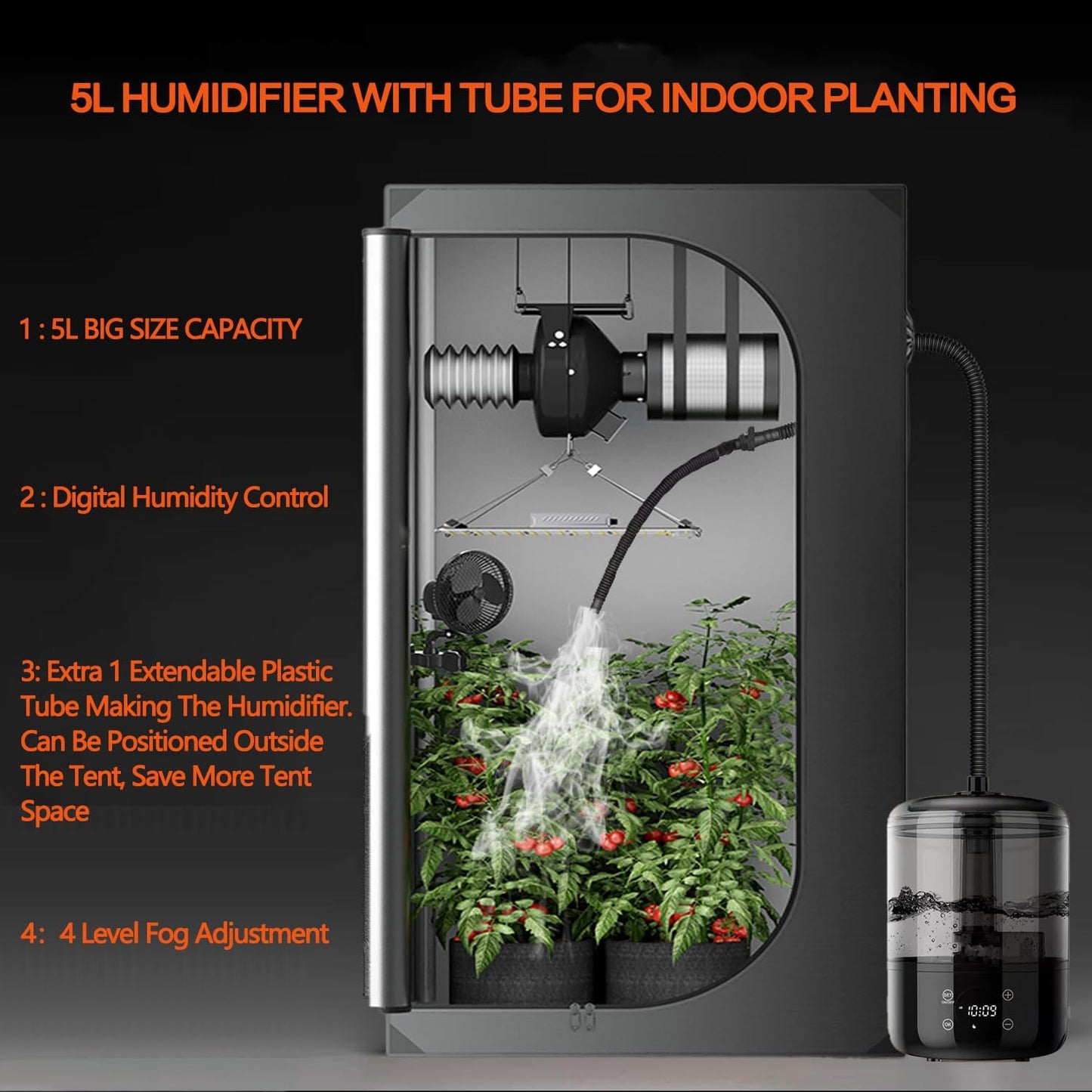 JUNG Supergrower LED Growbox Komplettset 81.3x81.3x160 cm 600W – Indoor-Gewächshaus mit Grow-Zelt, Belüftungssystem, Bewässerung, Aktivkohlefilter, LED-Pflanzenlampe, Töpfen und Zubehör für Pflanzenzucht