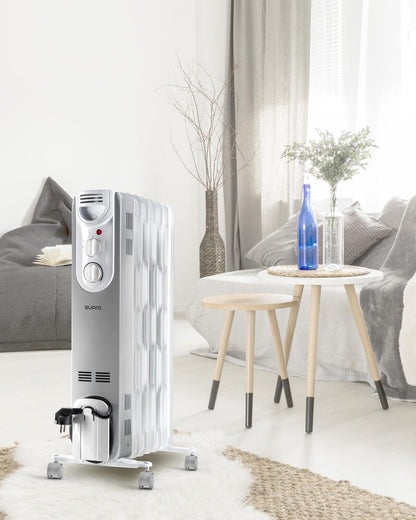 SUPRA ORSO 1500W Kompakter Ölradiator mit 3 Heizstufen, Überhitzungsschutz, Geräuschlosem Betrieb, Mobil auf Rollen, Energieeffiziente Elektroheizung für Räume bis 35 m²